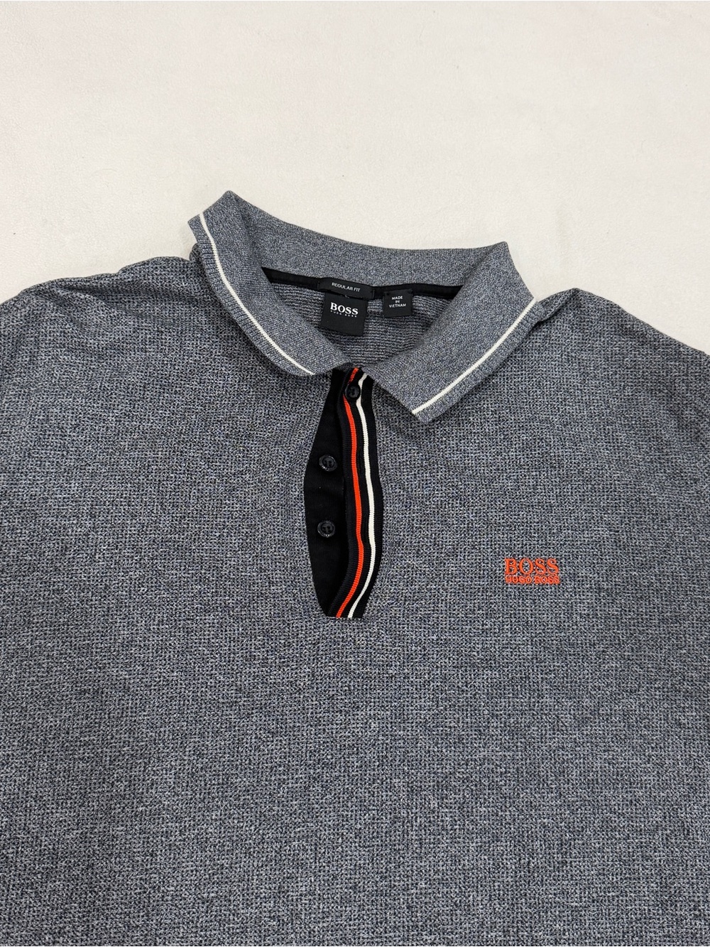 Hugo Boss Polo Shirt Mens 3XL Gray Regular Fit Stretch Short Sleeve